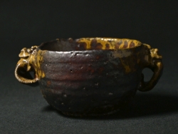 安倍 安人のぐい呑・伊部獅子耳盃